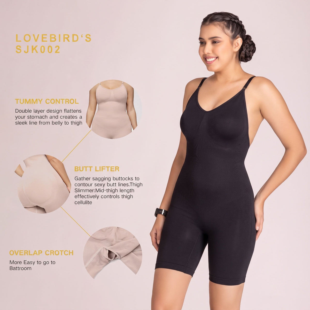 LOVEBIRD Backless Compression Shapewear X1 - Bamboo Modal Shaper - View 9